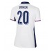 Maillot de foot Angleterre Jarrod Bowen #20 Domicile vêtements Femmes Europe 2024 Manches Courtes